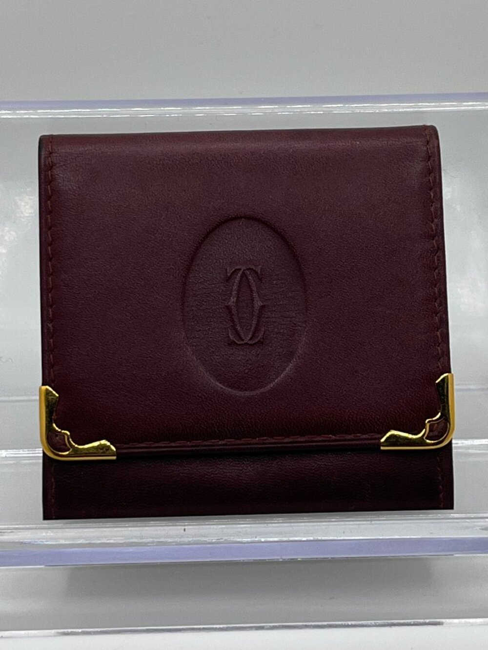 Vintage Cartier Must de Cartier Burgundy Leather Coin Purse